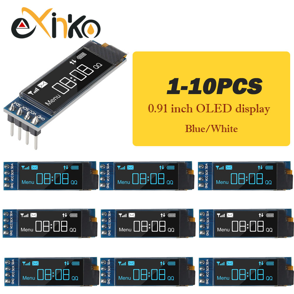 Oled Display 0.96 - 1-10 stuks 0,91 inch OLED-displaymodule Wit/Blauw
