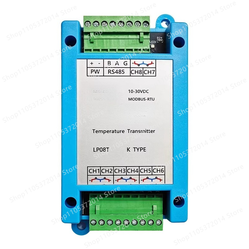 Thermocouple Module K Type - K-type thermokoppel geïsoleerde temperatuurregistratiezender, DIN-rail montage