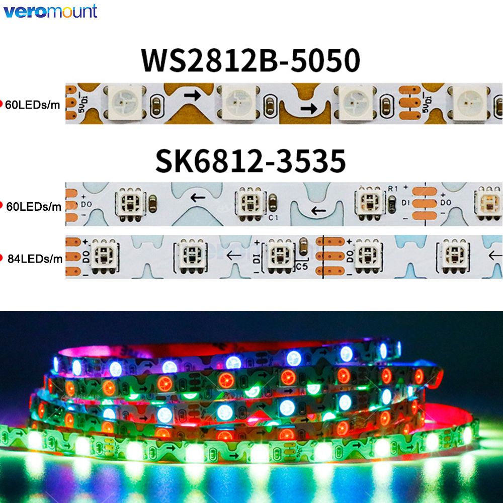 Ws2812B Strip 5V - 6Mm Smal Met Pcb S Vorm