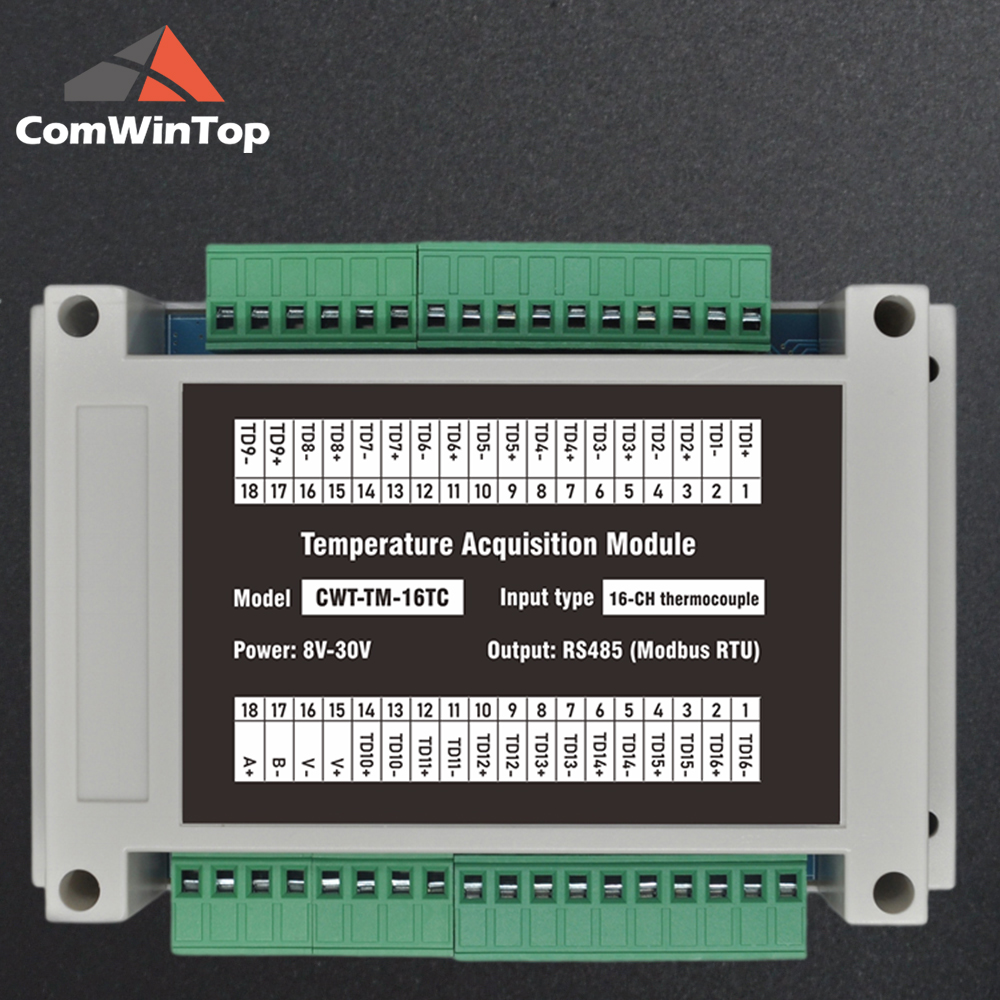 Thermocouple Module K Type - 16 kanalen K-type thermokoppel RS485 Modbus-uitvoermodule