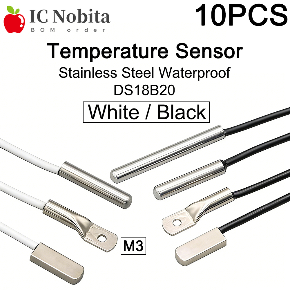 Ds18B20 - 10PCS DS18B20 Roestvrij Staal Waterdichte Temperatuursensor