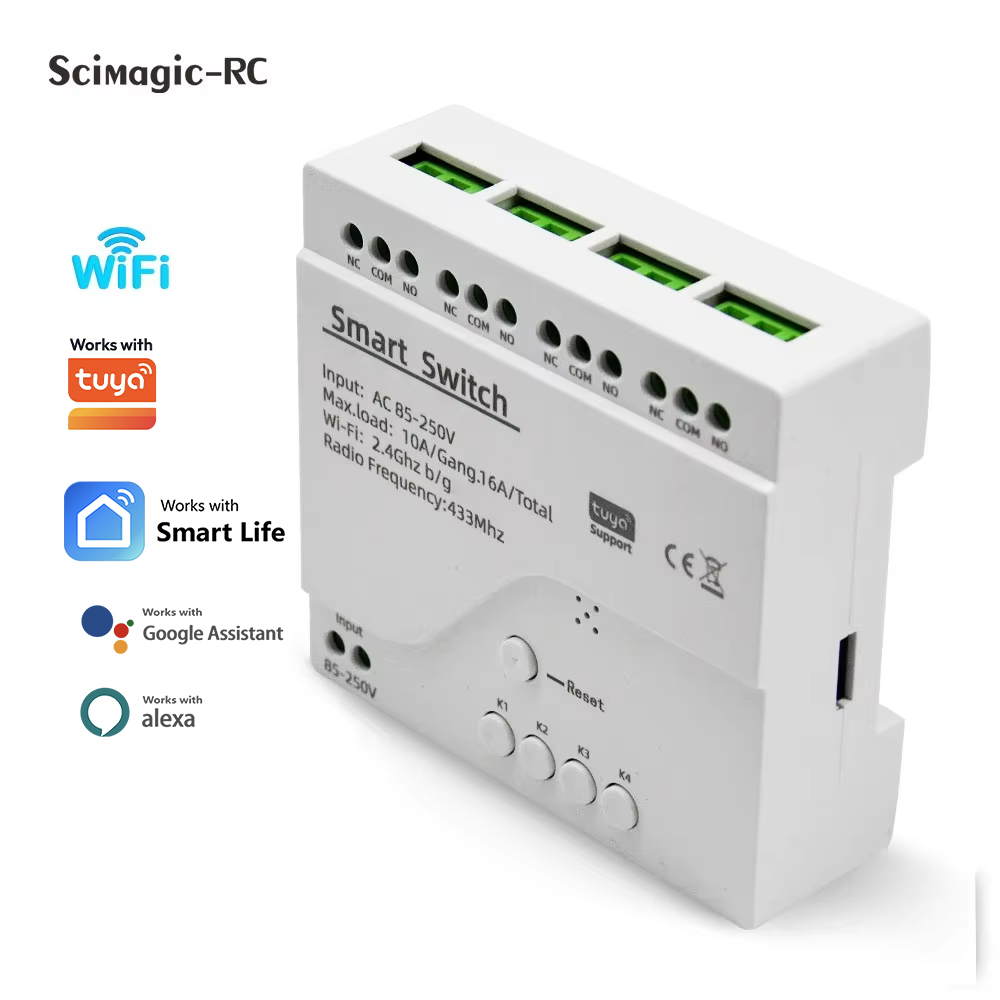 Relay Module 4 Channel - Slimme schakelaar 4-kanaals relaismodule huisautomatisering DC