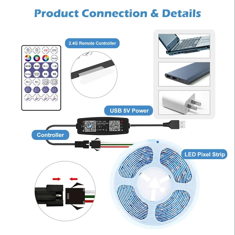 Ws2812b Controller Bluetooth M - Ws2812B Strip 5V recensie en prijs