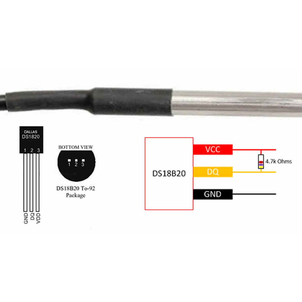 1PCS Waterdichte DS18B20 draad - Ds18B20 recensie en prijs