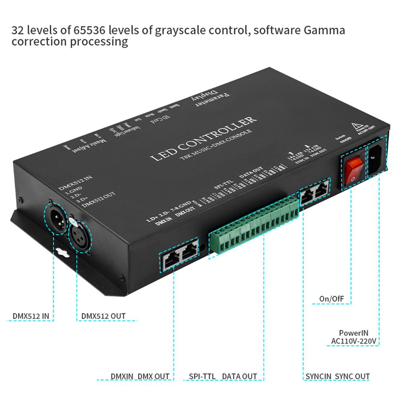 T8K Muziek + DMX Console 8 Kan - Ws2812B recensie en prijs